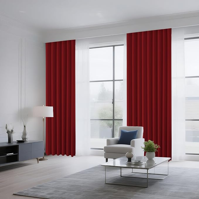 CUCRAF Red Blackout Curtains Customize, Rod Pocket Room Darkening Curtain - Image 8