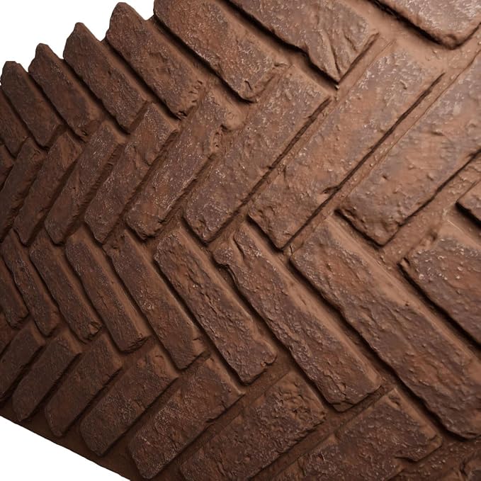 EverStone Herringbone Faux Brick Panel, 46 1/2"W x 25 1/4"H x 1"D, Pizzeria - Image 7