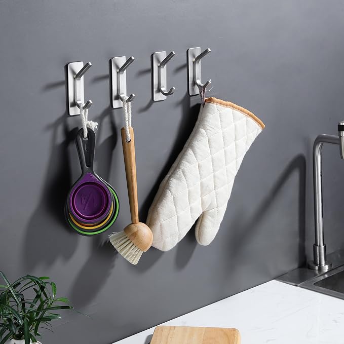 DELITON Adhesive Towel Hooks for Bathroom - Image 5