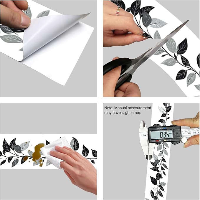 HOMETITUTE Wallpaper Border Peel and Stick Feather Texture Decorative Wall Trim - Image 8
