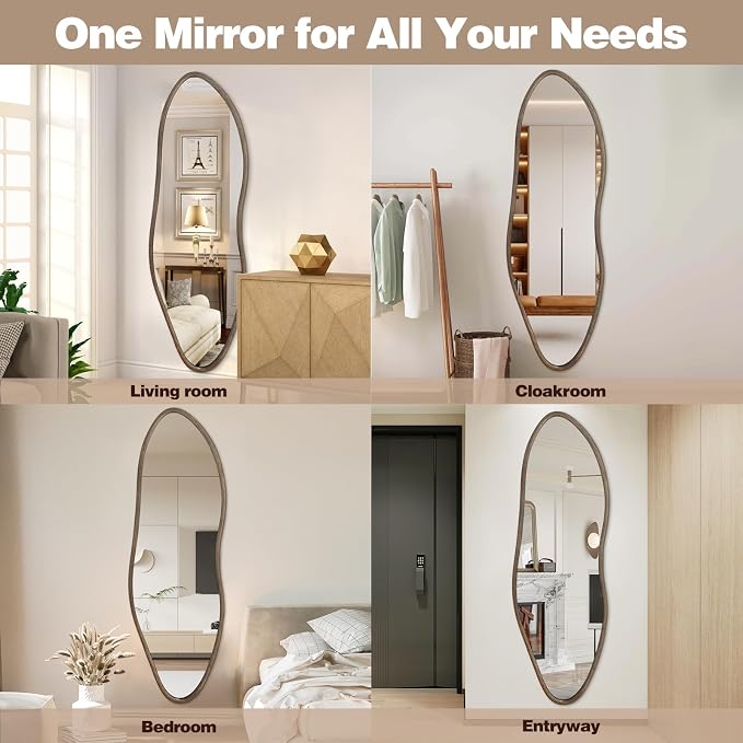 Irregular Full Length Mirror, Large Asymmetrical Wall Mirrors - Image 9