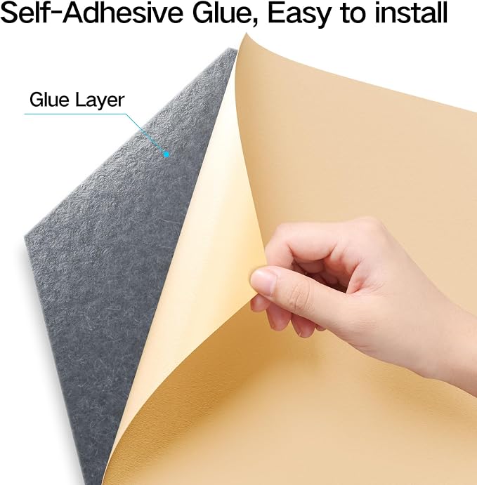 12 Pack Self-Adhesive Acoustic Panels 12" X 10" X 0.4" - Image 2