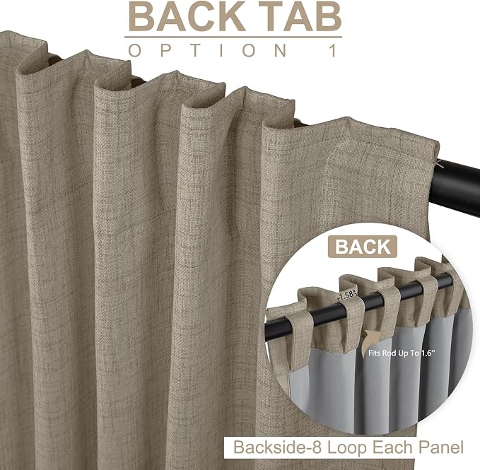 100% Blackout Shield Linen Blackout Curtains - Image 3