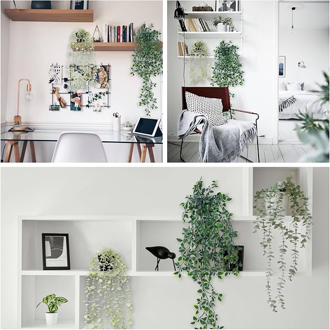 Freyalife Fake Plants Artificial Mandala Vine Faux Hanging Potted Plants - Image 5