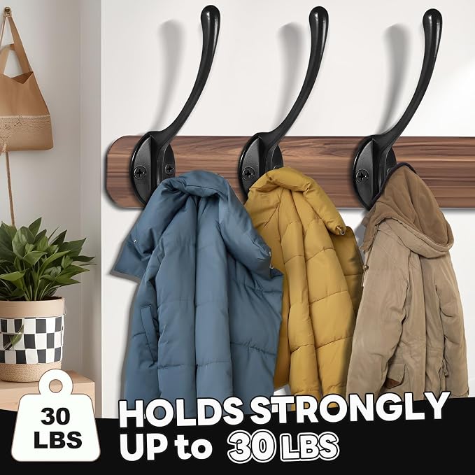 Wall Hooks for Hanging, 20-Pcs Heavy Duty Metal Coat Hooks, for Living Room - Image 3