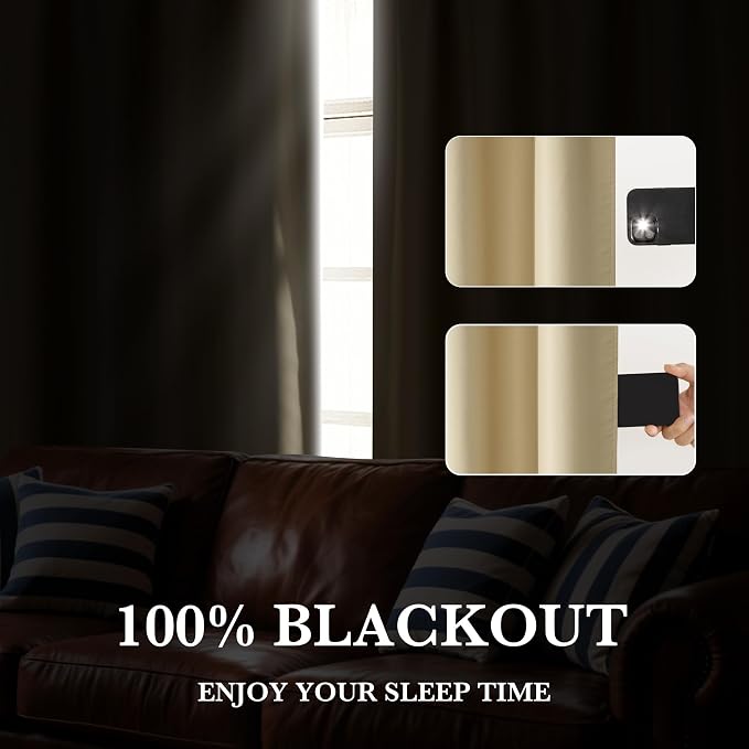 RYB HOME 100% Blackout Short Curtains - Image 5