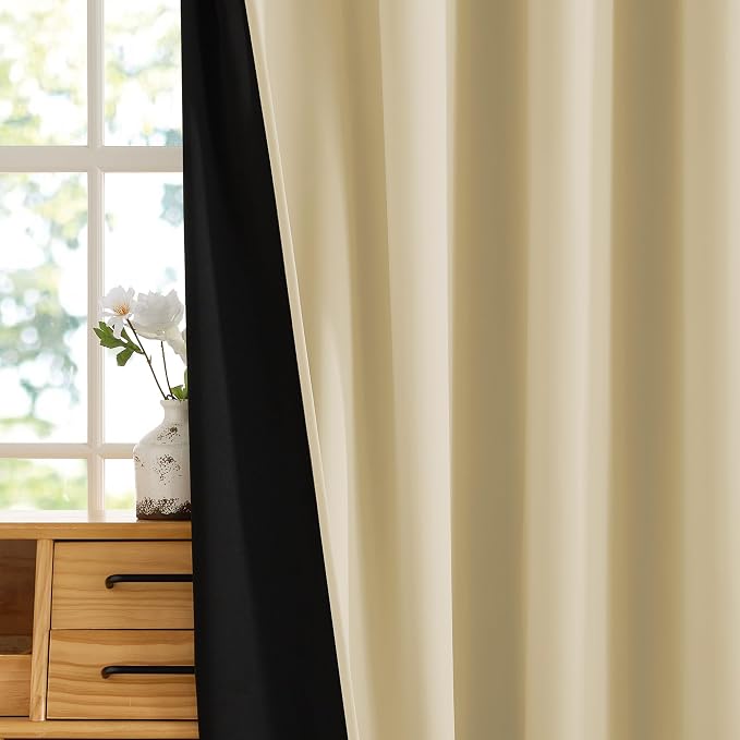 RYB HOME Beige 100% Blackout Curtains - Image 7