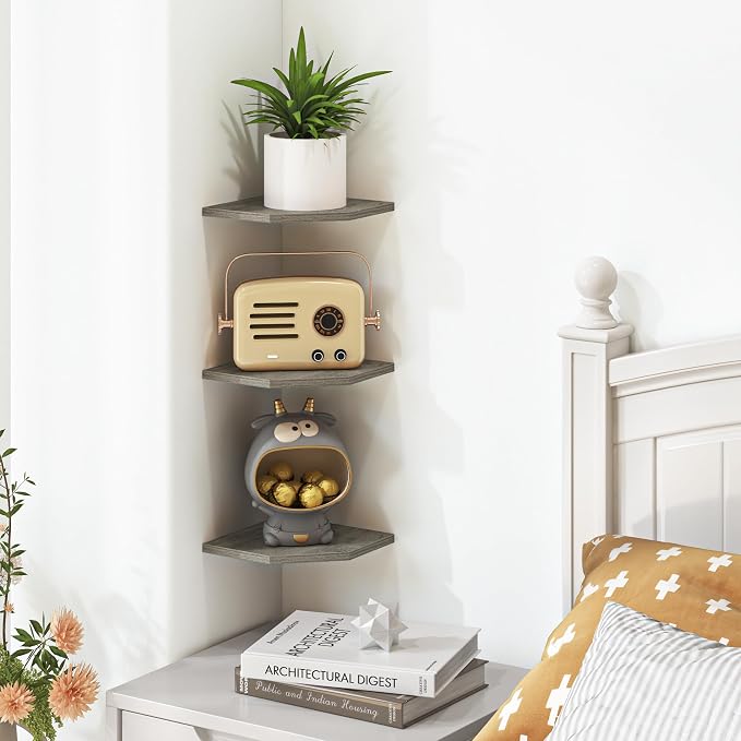 Fun Memories Corner Shelf Wall Mount, Floating Corner Shelves, Rustic Wood Wall - Image 6
