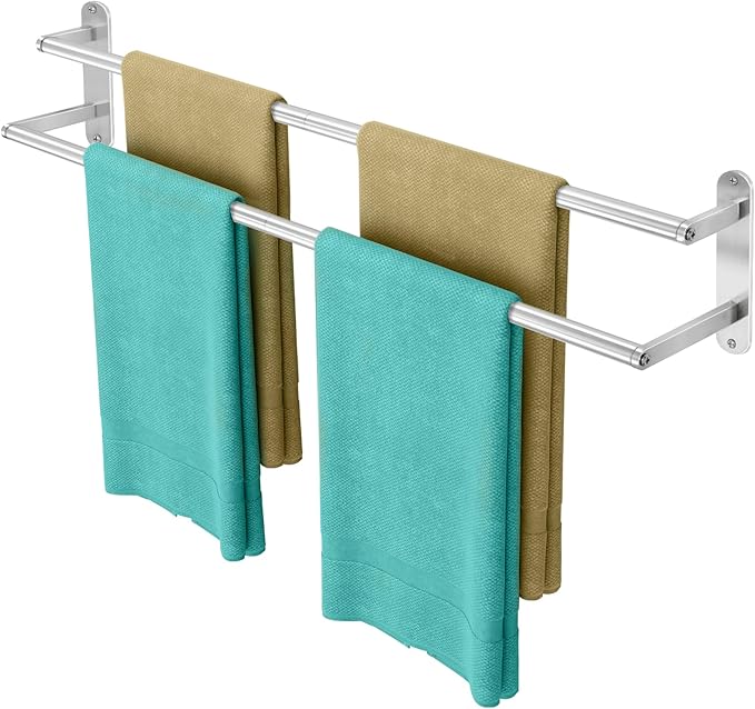 Double Towel Bar 32 Inch, Towel Rack by XEENEW