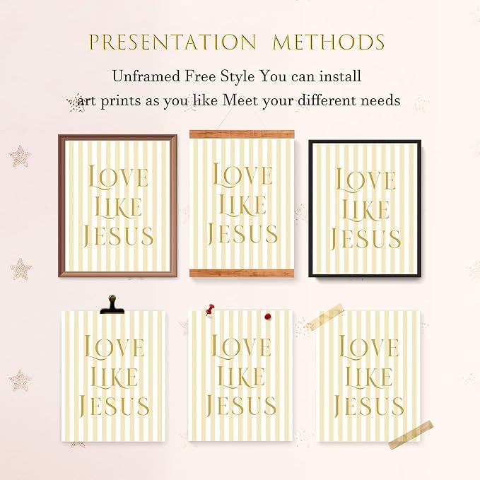 LARTSFRO Coquette Yellow Bow Jesus Wall Art Decor Posters, Butter Yellow Bow - Image 4