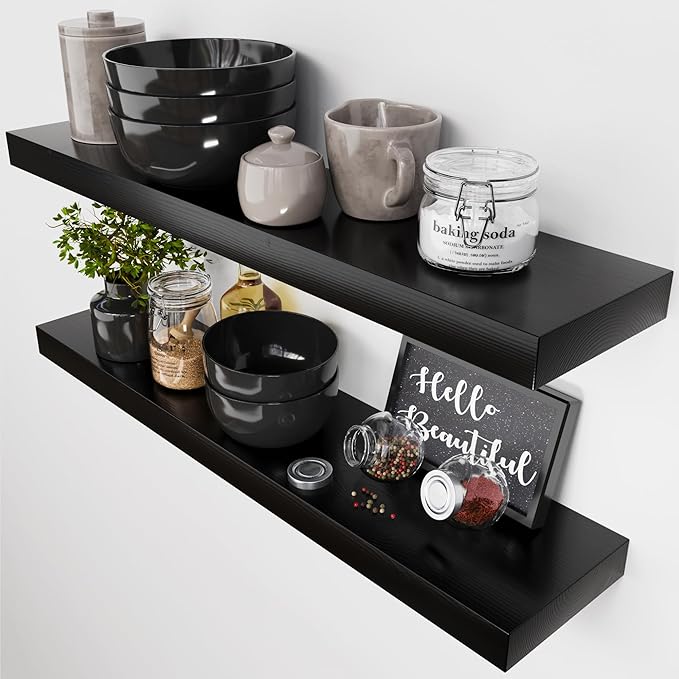 BAOBAB WORKSHOP Solid Wood Floating Shelves by BAOBABWORKSHOP