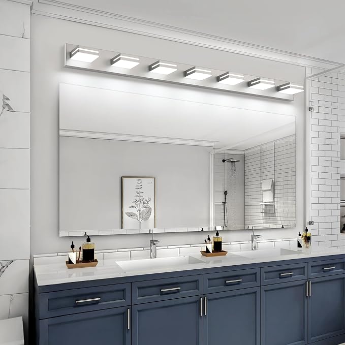 SineRise LED Modern Bathroom Vanity Light Fixtures, Brushed Nickel Modern - Image 8