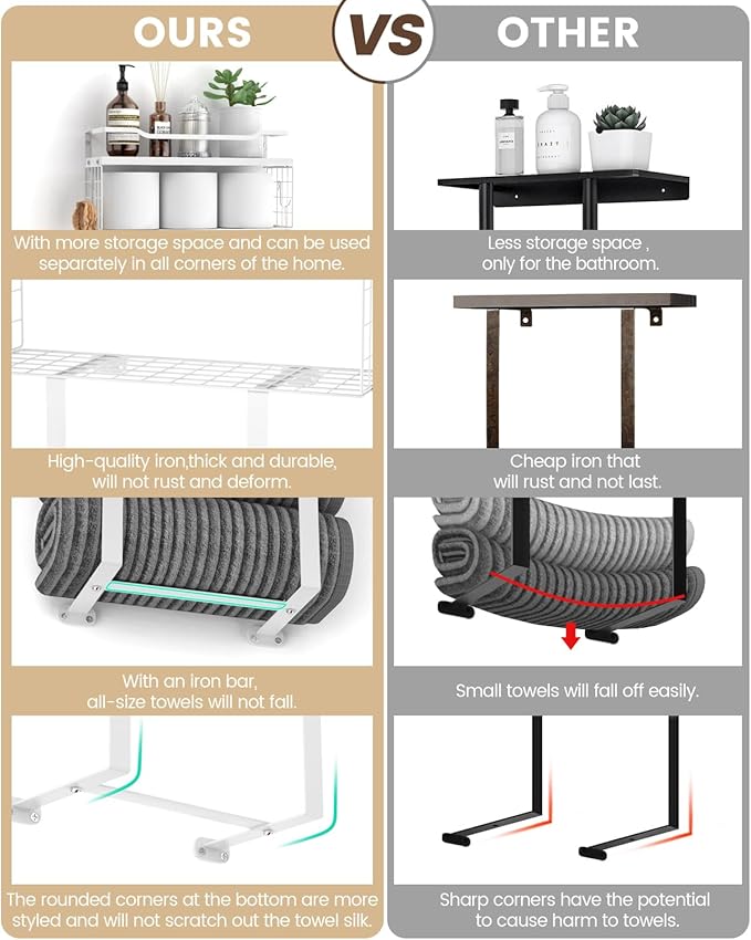 Towel Racks for Bathroom Wall Mounted - Image 4