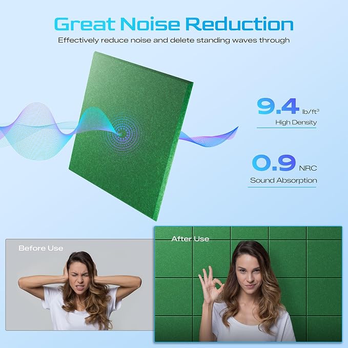 12 Pack Self-Adhesive Acoustic Panels, Soundproof Wall Panels - Image 3