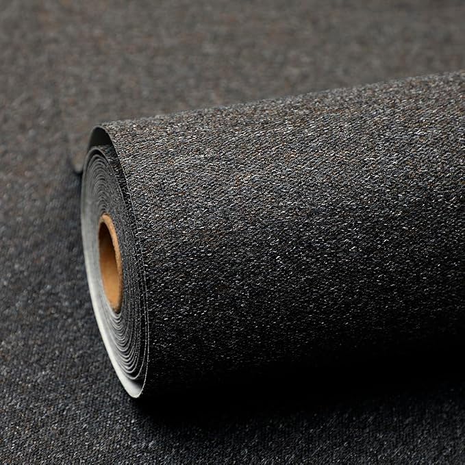 SHUFA Black Brown Cotton-Like Textured Grasscloth Wallpaper Matte Thick Real by Unknown