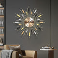 23.6 inch Gold Starburst Wall Clock, Non-Ticking Large Modern Sunburst by Wecreatemoderndesign