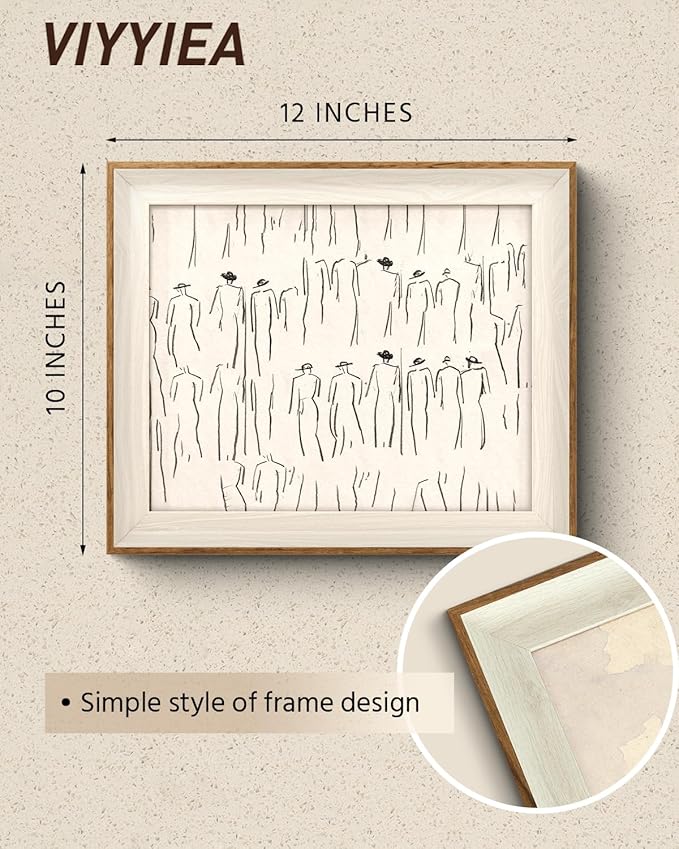 VIYYIEA Framed Wall Art for Living Room, Sketch Canvas Prints, Minimalist Home - Image 2
