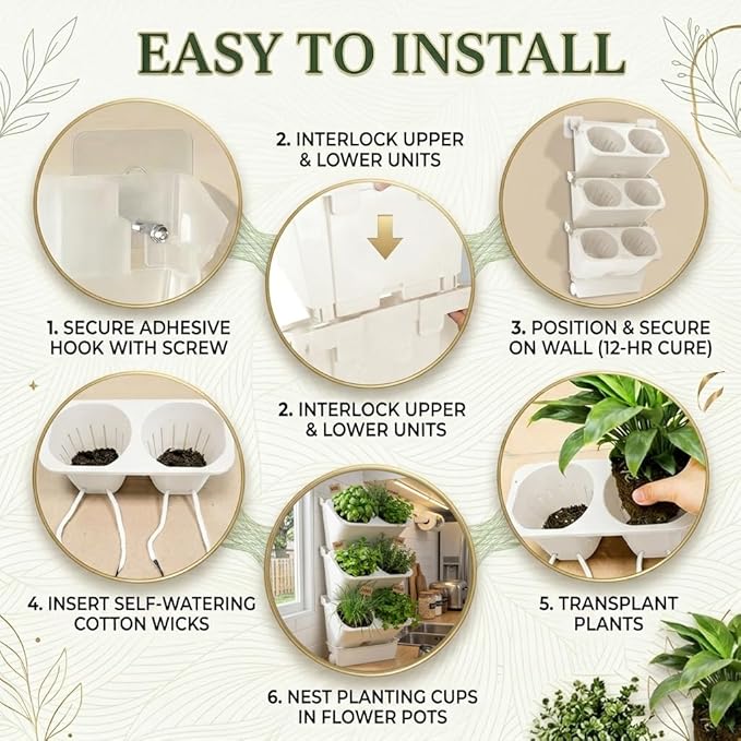 3-Tiers Vertical Wall-Mounted Planter - Image 3