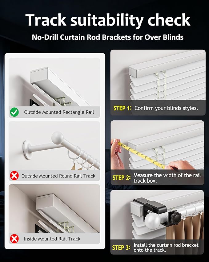 Mimiio No Drill Curtain Rod Brackets - Image 6