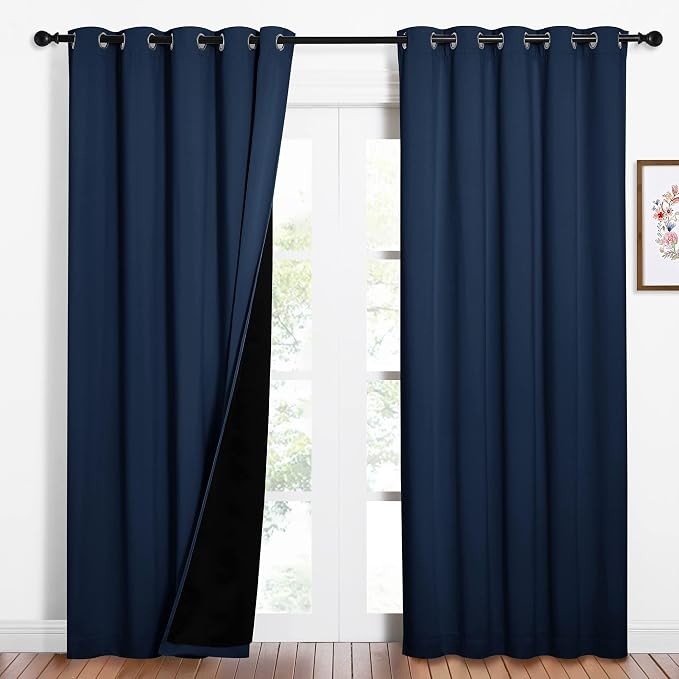 NICETOWN 100% Blackout Curtain Set, Thermal Insulated & Energy Efficiency by NICETOWN