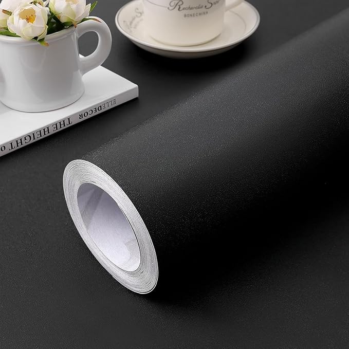 practicalWs 15.7" x 236.2" Black Wallpaper Self Adhesive and Removable Peel and by practicalWs