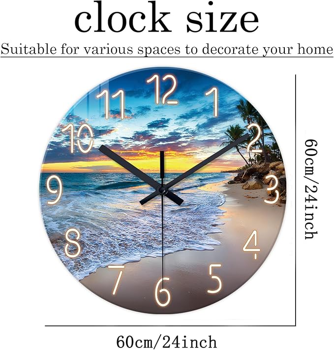 24 Inch Glass Large Wall Clocks - Image 5