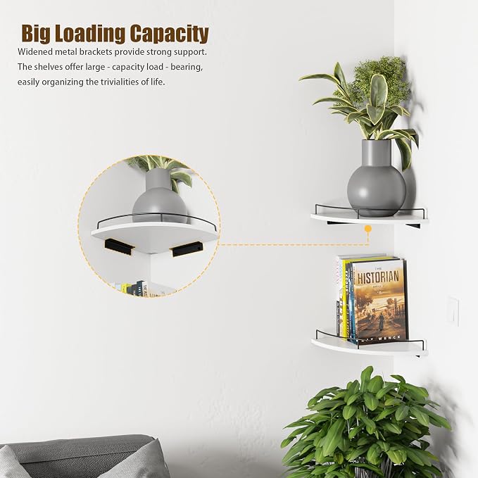 Corner Shelf Wall Mount, Floating Corner Shelves, Rustic Wood Wall Storage - Image 6