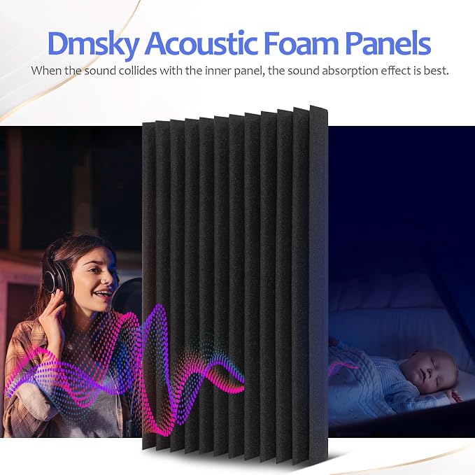 80 Pack Acoustic Foam Panels, High Density Sound Absorbing Panels, Soundproof - Image 5