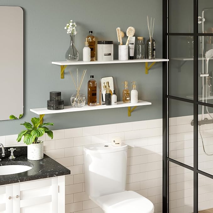 DINZI LVJ Long Wall Shelves, 39.4Inch Wall Mounted Shelves, Floating Shelves - Image 6