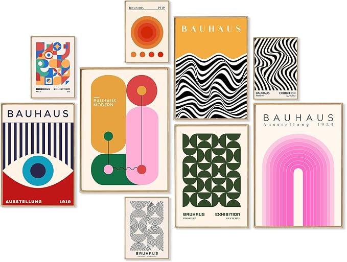 KBKBART 9PCS Eclectic Wall Art Decor, Modern Maximalist Wall Prints by KBKBART