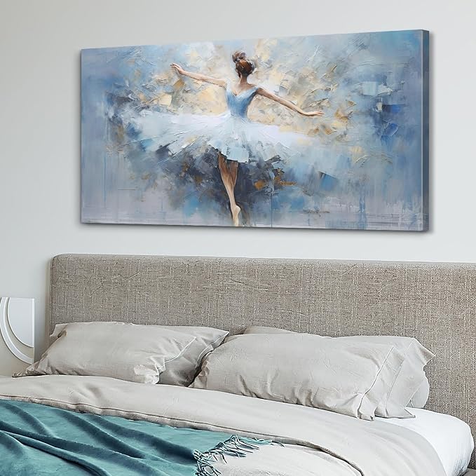 AIYISU Abstract Ballet Dancer Canvas Wall Art White Ballet Girl Dancer Wall - Image 3