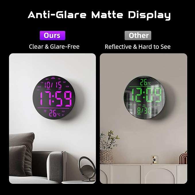 EASYERA 10" Large Digital Wall Clock - Image 5