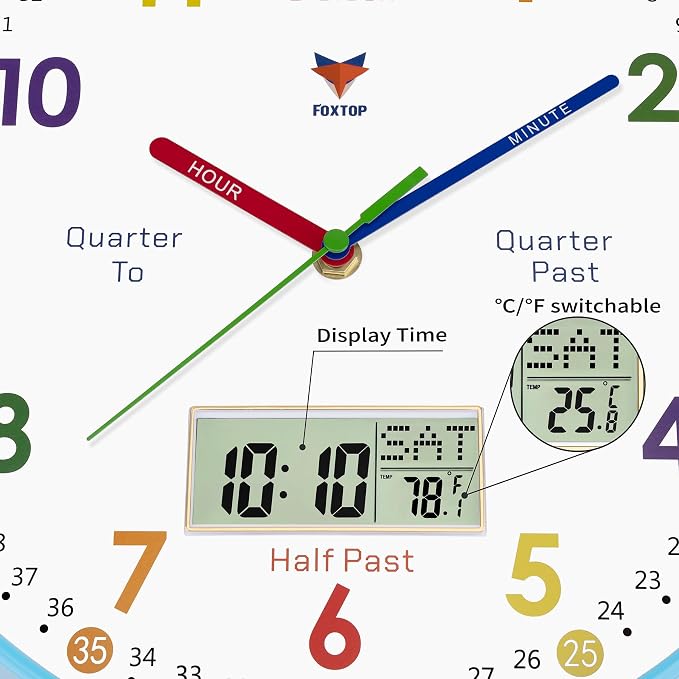 Foxtop Digital and Analog Learning Clock - Image 3