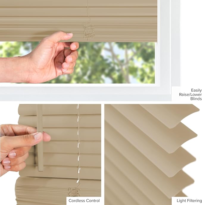 CHICOLOGY Mini Blinds for Indoor Windows – 42"W x 48"H, Cappuccino Horizontal - Image 6