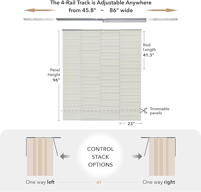 GoDear Design Adjustable Verticsl Sliding Panel Track Blinds - Image 5