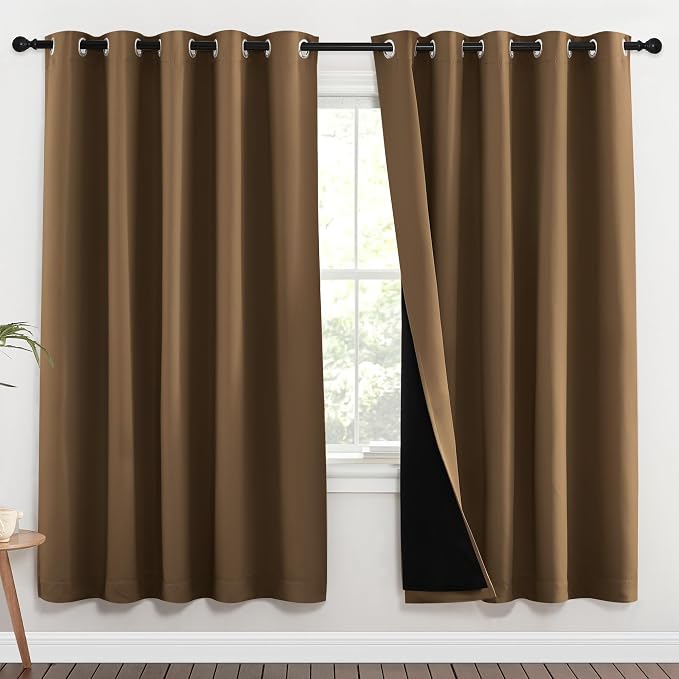 NICETOWN Full Shade Curtain Panels, 62 x 72 inch, Pair of Energy Smart & Noise by NICETOWN