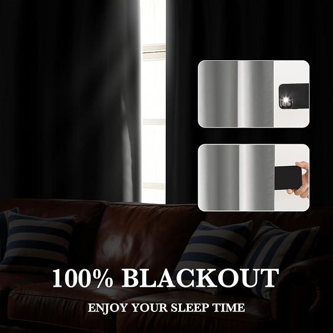 RYB HOME 100% Blackout Short Curtains - Image 5
