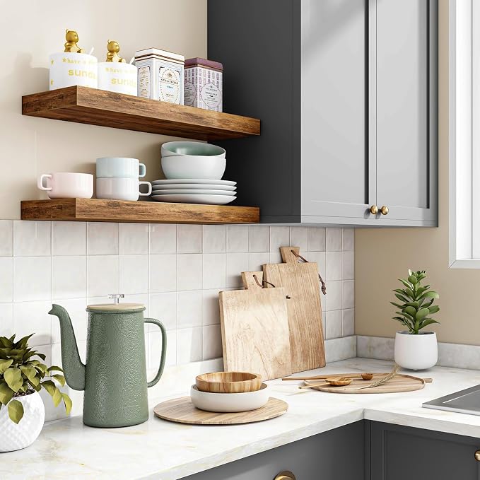 Fixwal Floating Shelves for Wall, 15.7" Wood Wall Mounted Shelves for Living - Image 6