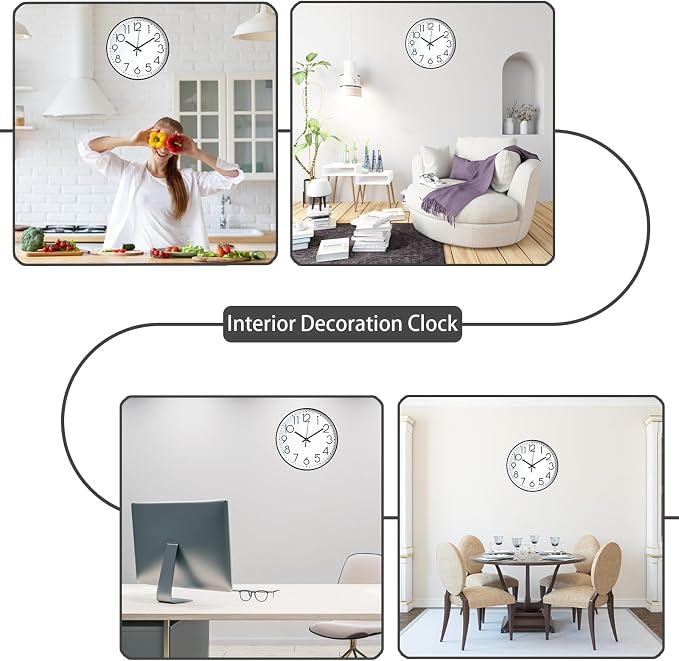 JUSTUP 8in Non-Ticking Wall Clock, Silent Battery Operated Wall Clock - Image 7