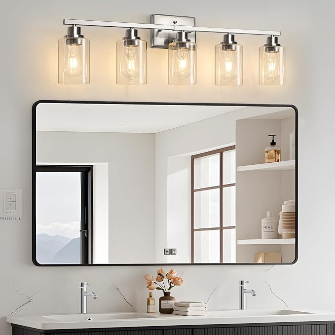Unicozin Modern Bathroom Light Fixtures, 5 Light Vanity Lights Over Mirror - Image 9