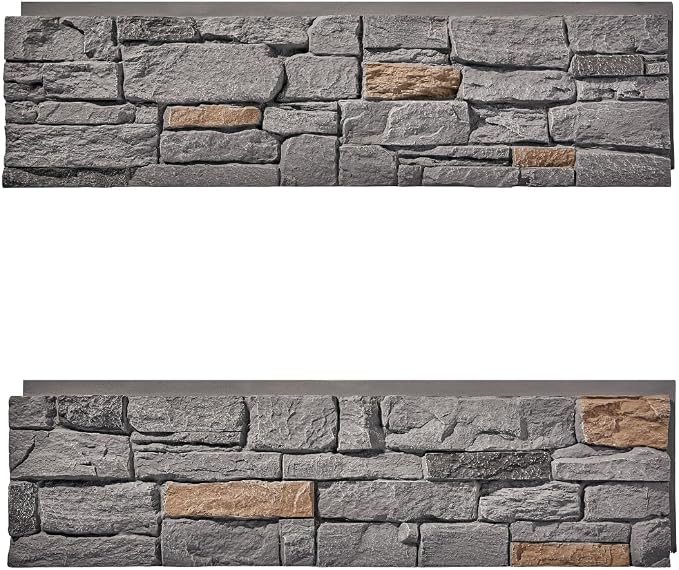 Faux Stone Wall Panels 1-Pack PU Stone Veneer Siding, Mortarless 46.25x12.88 - Image 3