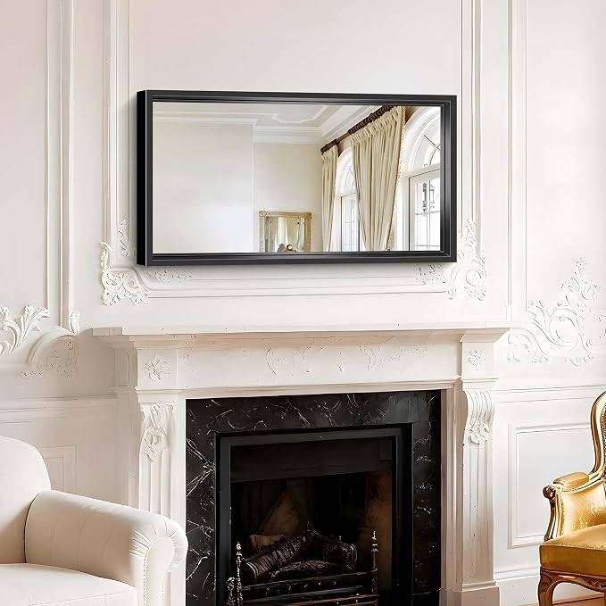 20x36 Inch Black Bathroom Mirror, Brushed Black Rectangle Mirror - Image 7