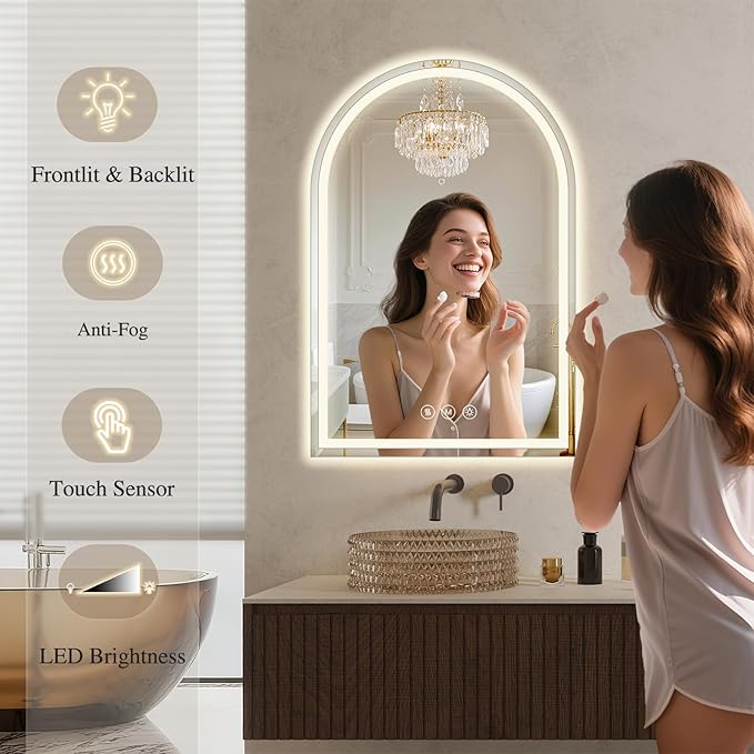 Arched LED Bathroom Mirrors - Image 3