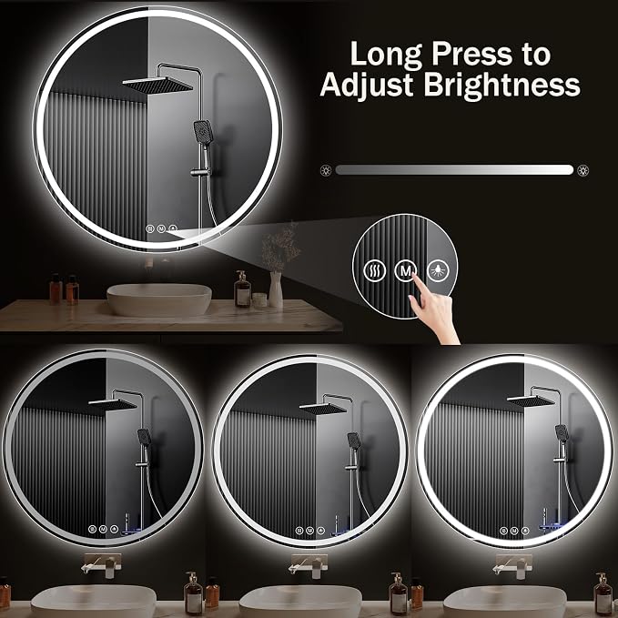 LED Bathroom Mirror 48 Inch Round Bathroom Mirror - Image 7