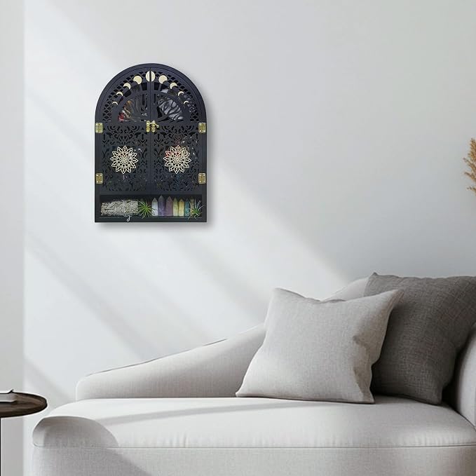 Large Crystal Display Shelf for Wall, Crescent Moon Phase Shelf Wall Decor - Image 7