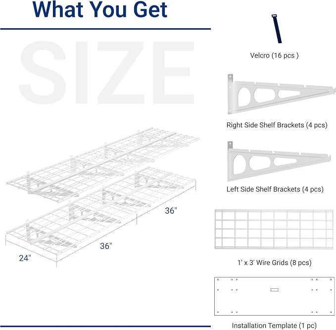 FLEXIMOUNTS 2-Pack 2x6ft Garage Shelving 24-inch-by-72-inch Heavy Duty Wall - Image 3
