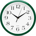 Bernhard Products Hunter Green Wall Clock Silent Non Ticking by BernhardProducts