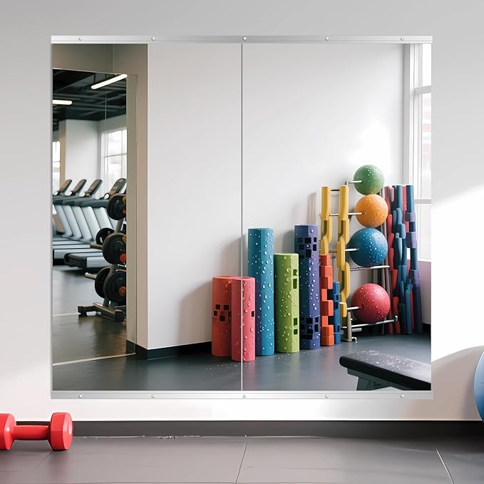 Ruomeng Home Gym Mirror, Large Frameless Body Mirror Tempered Glass by Ruomeng