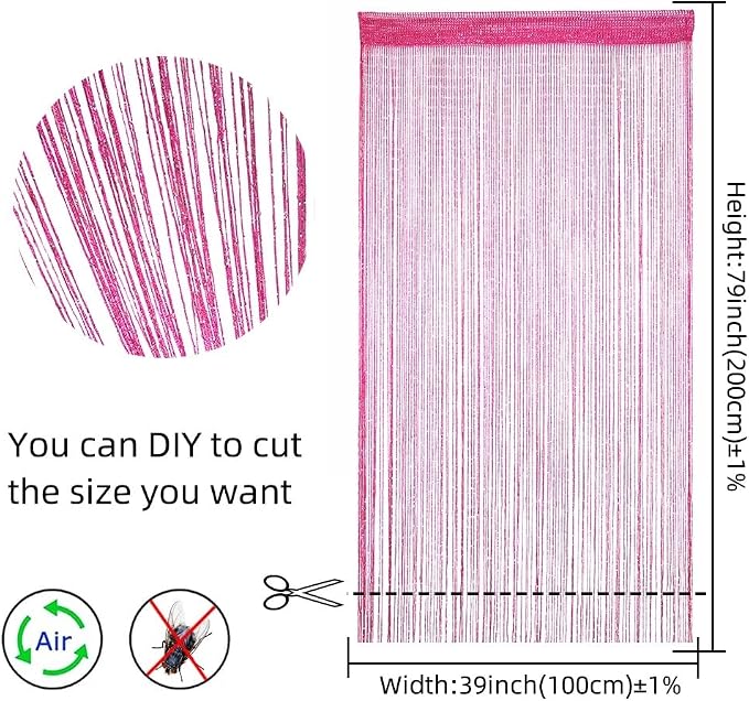 ave split Decorative Door String Curtain Wall Panel Fringe Window Room Divider - Image 2