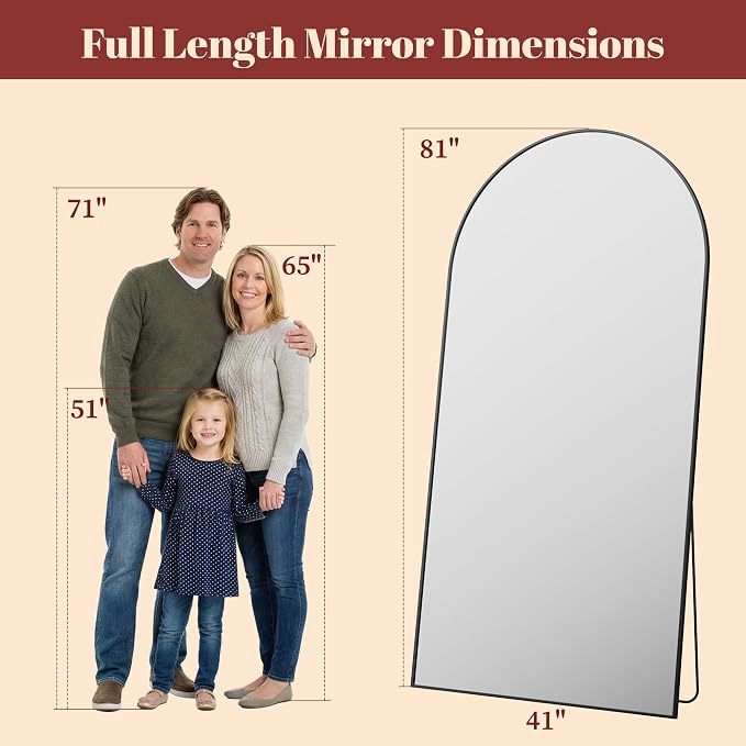 Suidia 81"x41" Arched Full Length Mirror - Image 4